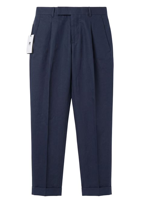 PT Torino Rebel fit navy stretch virgin wool trousers with pleats and side adjusters PT TORINO |  | CO-RSZAZ40FWD0360